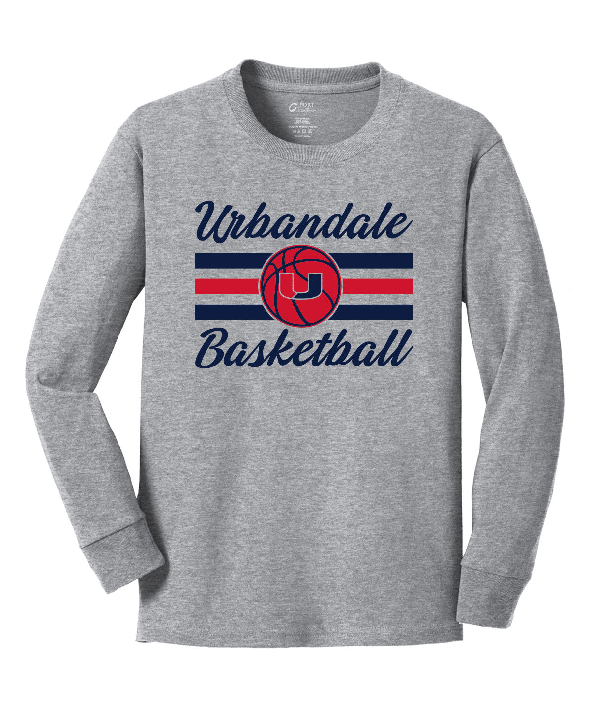 2025-2026 Urbandale Girls Basketball Stripes Youth Long-Sleeve Soft Tee