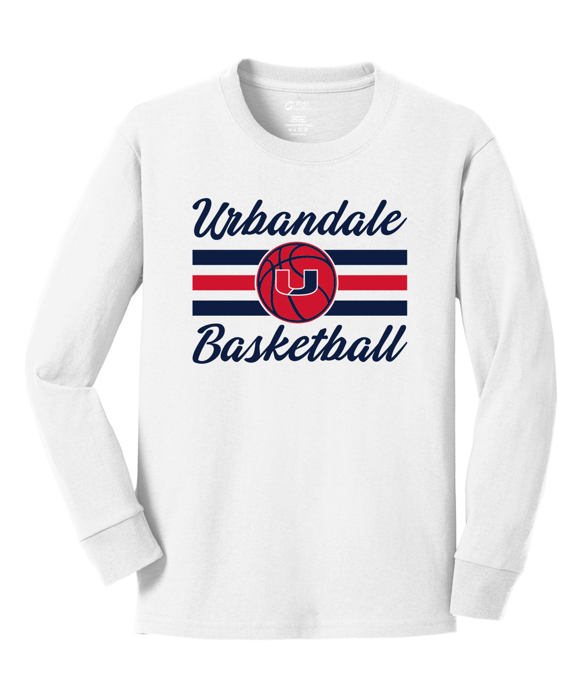 2025-2026 Urbandale Girls Basketball Stripes Youth Long-Sleeve Soft Tee