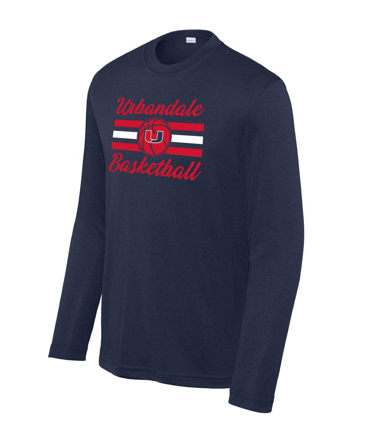 2025-2026 Urbandale Girls Basketball Stripes Youth Performance Long-Sleeve Tee