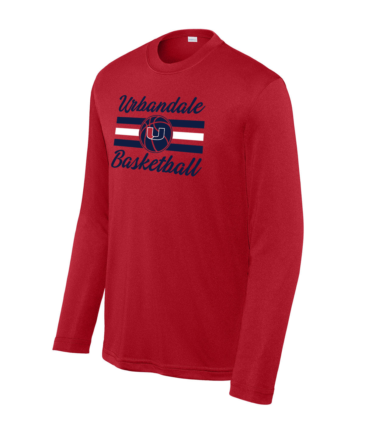 2025-2026 Urbandale Girls Basketball Stripes Youth Performance Long-Sleeve Tee