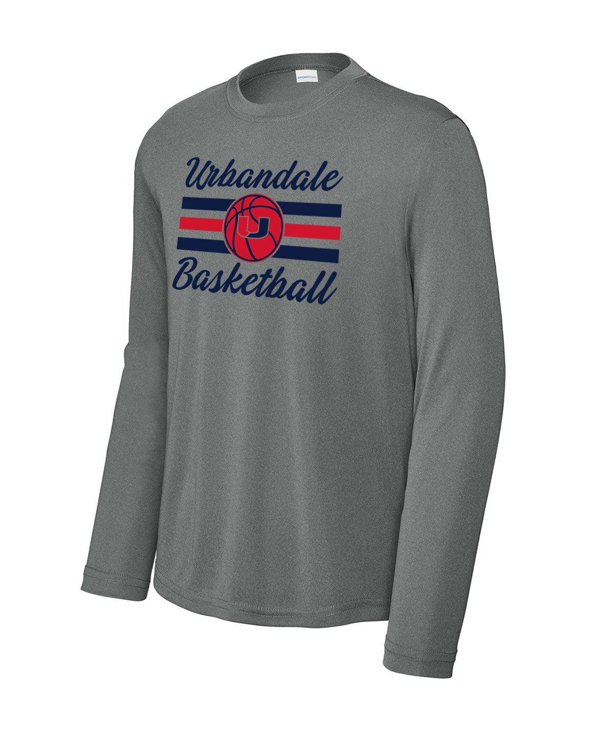 2025-2026 Urbandale Girls Basketball Stripes Youth Performance Long-Sleeve Tee