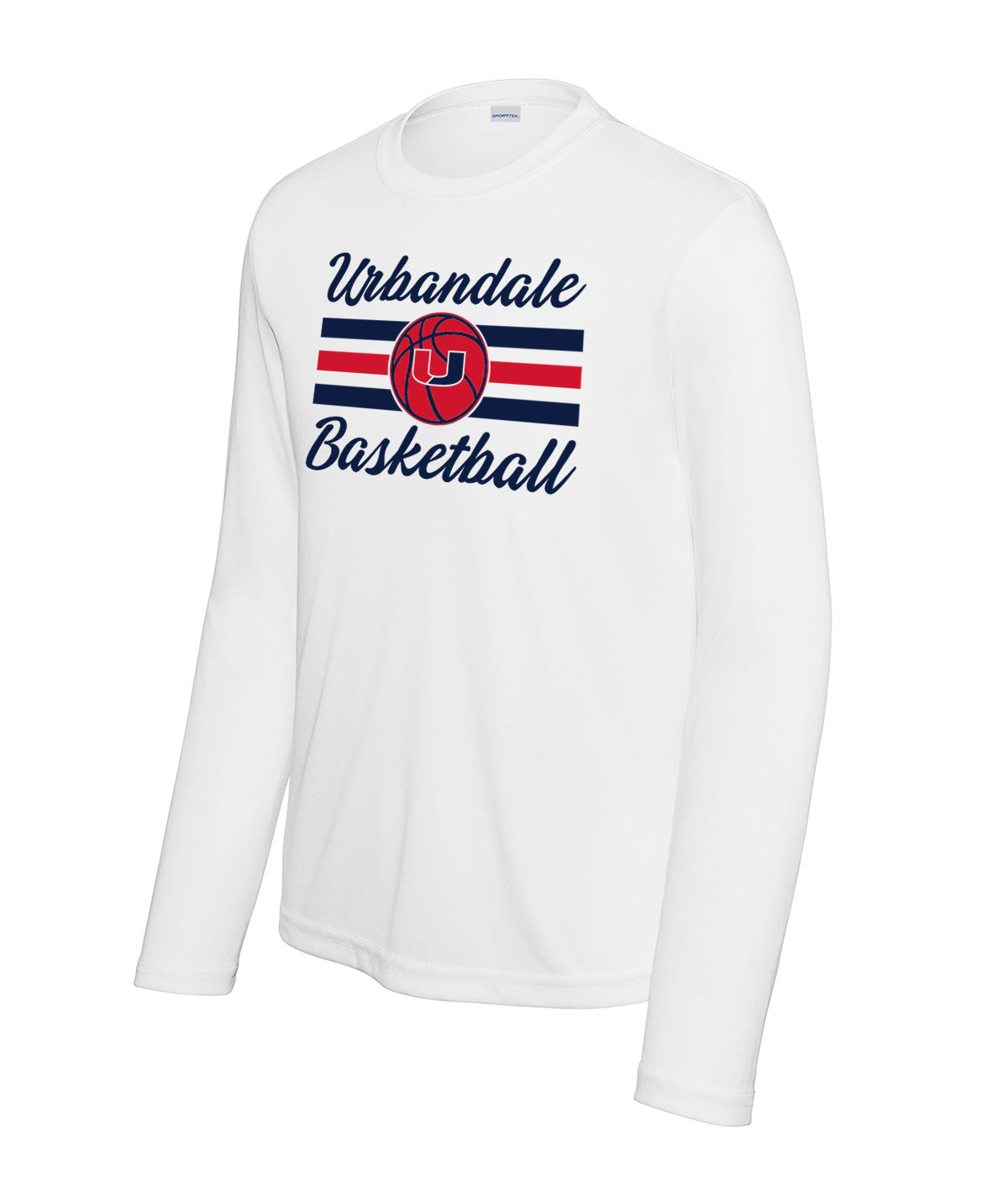 2025-2026 Urbandale Girls Basketball Stripes Youth Performance Long-Sleeve Tee