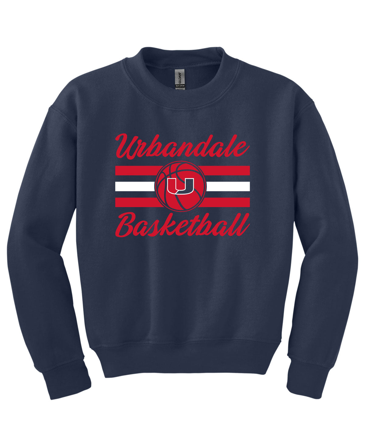 2025-2026 Urbandale Girls Basketball Stripes Youth Crewneck Sweatshirt