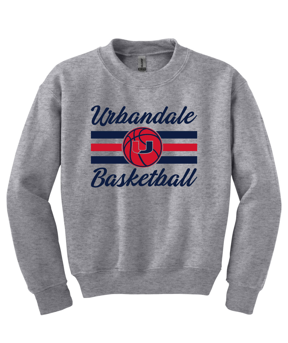 2025-2026 Urbandale Girls Basketball Stripes Youth Crewneck Sweatshirt