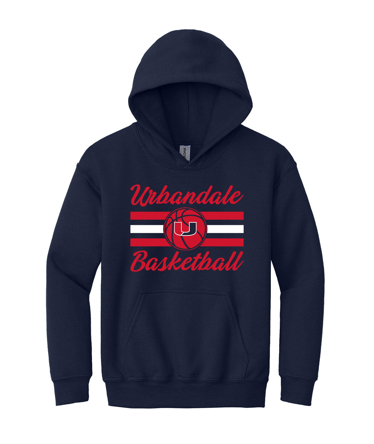2025-2026 Urbandale Girls Basketball Stripes Youth Hooded Sweatshirt