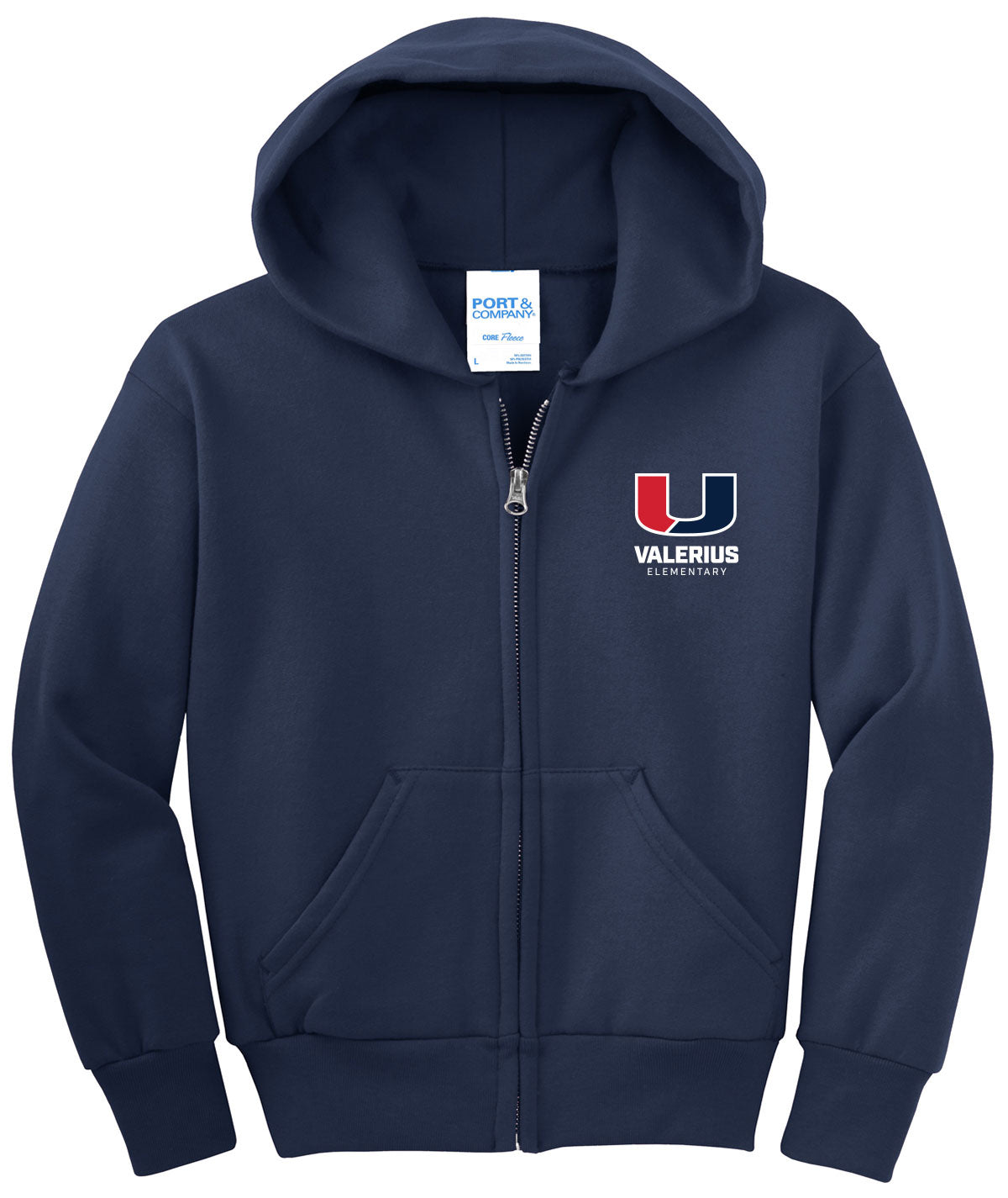 Valerius - Urbandale J-Hawks Youth Fleece Full-Zip Hooded Sweatshirt